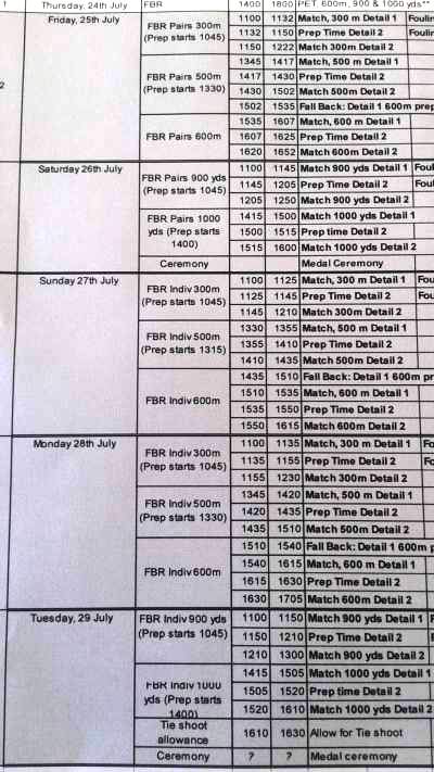 Schedule FBR Events